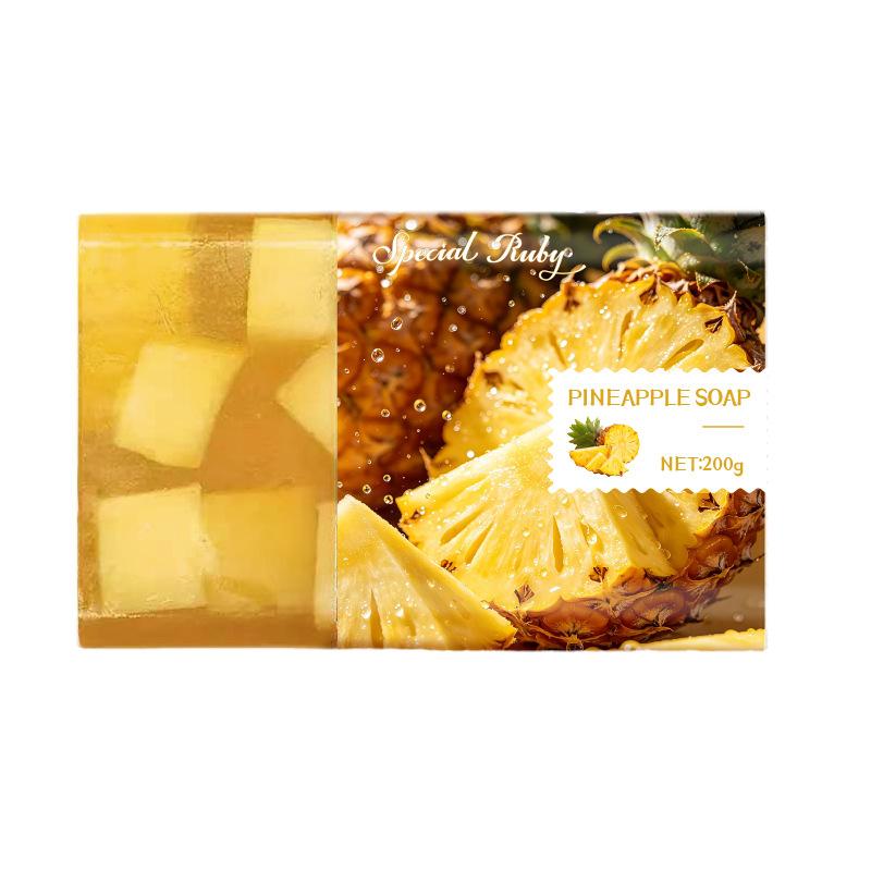 3Pcs 200g Fruit Essential Oil Handmade Soap Bar Hydrating Bath Body Face Cleansing Soap