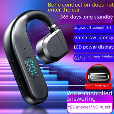 Беспроводная Bluetooth-гарнитура T50: Конструкция с заушным креплением, открытый тип, большая емкость, сверхдлительное время работы от аккумулятора для работы, вождения и бега