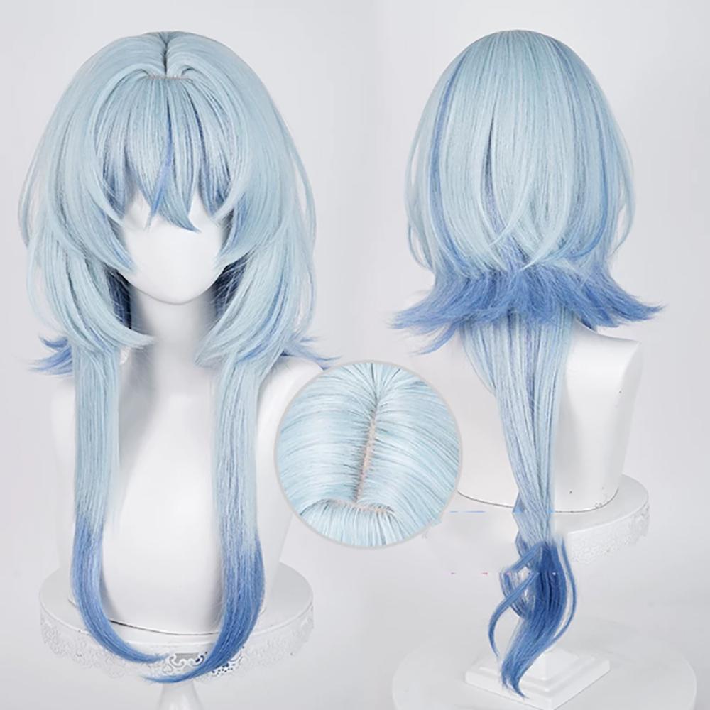 HAIRJOY Synthetic Hair Wuthering Waves The Shorekeeper Cosplay Wig for Costume Hair Stylist Blue Ombre Cosplay Wig