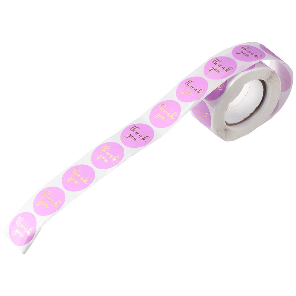 500 Pcs Purple Label Stickers Round Label Roll Self-Adhesive Stickers Birthdays