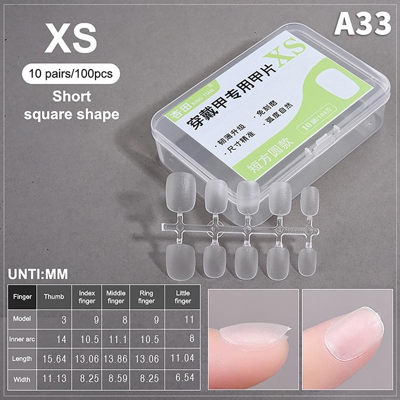 100 шт./коробка XS/S/M Накладные ногти Без шлифовки Без следов Накладные ногти Press On Clear Искусственные Тонкие Кончики Ногтей Для Наращивания Ногтей Домашний DIY