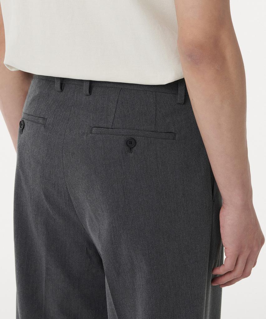 MUSINSA STANDARD Wide Hidden Banding Slacks [Medium Gray]