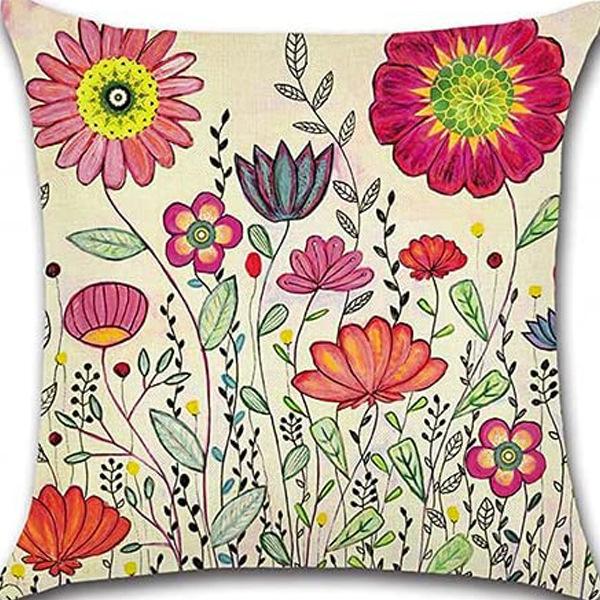 Ретро Растение Цветочный Принт Лен Наволочка Дом Гостиная Диван Автомобильная Подушка