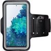 Черный спортивный нарукавник совместимый с Samsung A10-A20-A40-A41-S10-S20-S21 5G-S22 5G - Регулируемая защита для бега, спорта, спортзала Phonillico®