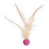 1 Pc/3 Pcs Interactive Feather Ball Toy Mini Bouncy Basketball Soccer Baseball with Feather Pet Training Catcher Toy for Indoor Cats