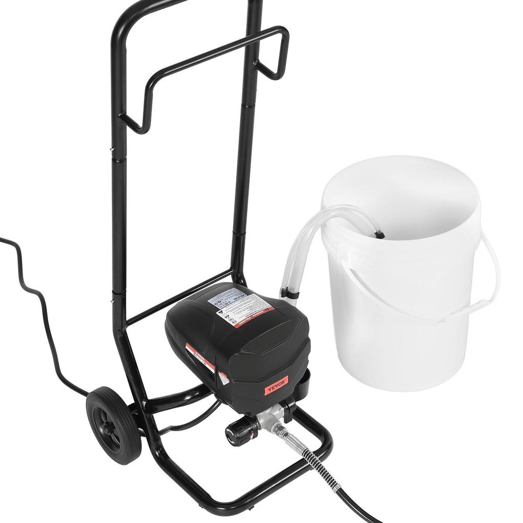 Stand Airless Paint Sprayer, 650W, 3000PSI High Pressure Airless Sprayer with Cart, Cleaning Brush, Hose, Extension Rod, Nozzles, Electric Spray Paint