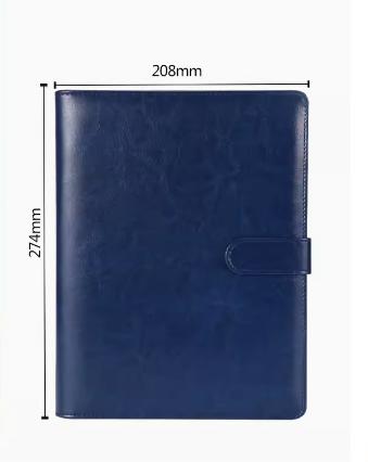 Custom Logo B5 Notebook 100-Page Hardcover Notepad in PU Leather with Magnetic Snap and Pen Loop Loose-leaf Binding