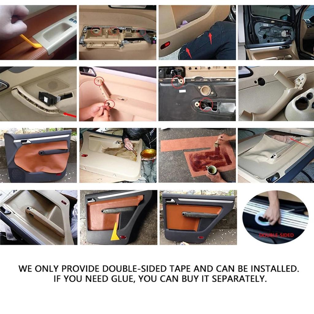 QASULER 4 шт. Чехол на подлокотник двери автомобиля из микрофибры, черный/бежевый, для VW, Touran, 2006200720082009201020112012201320142015, для салона