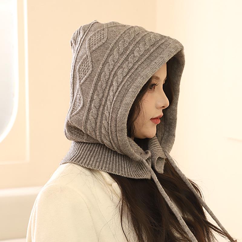 Женский комплект из вязаной шапки и шарфа из искусственного кашемира – толстый, теплый, ветрозащитный для осени и зимы