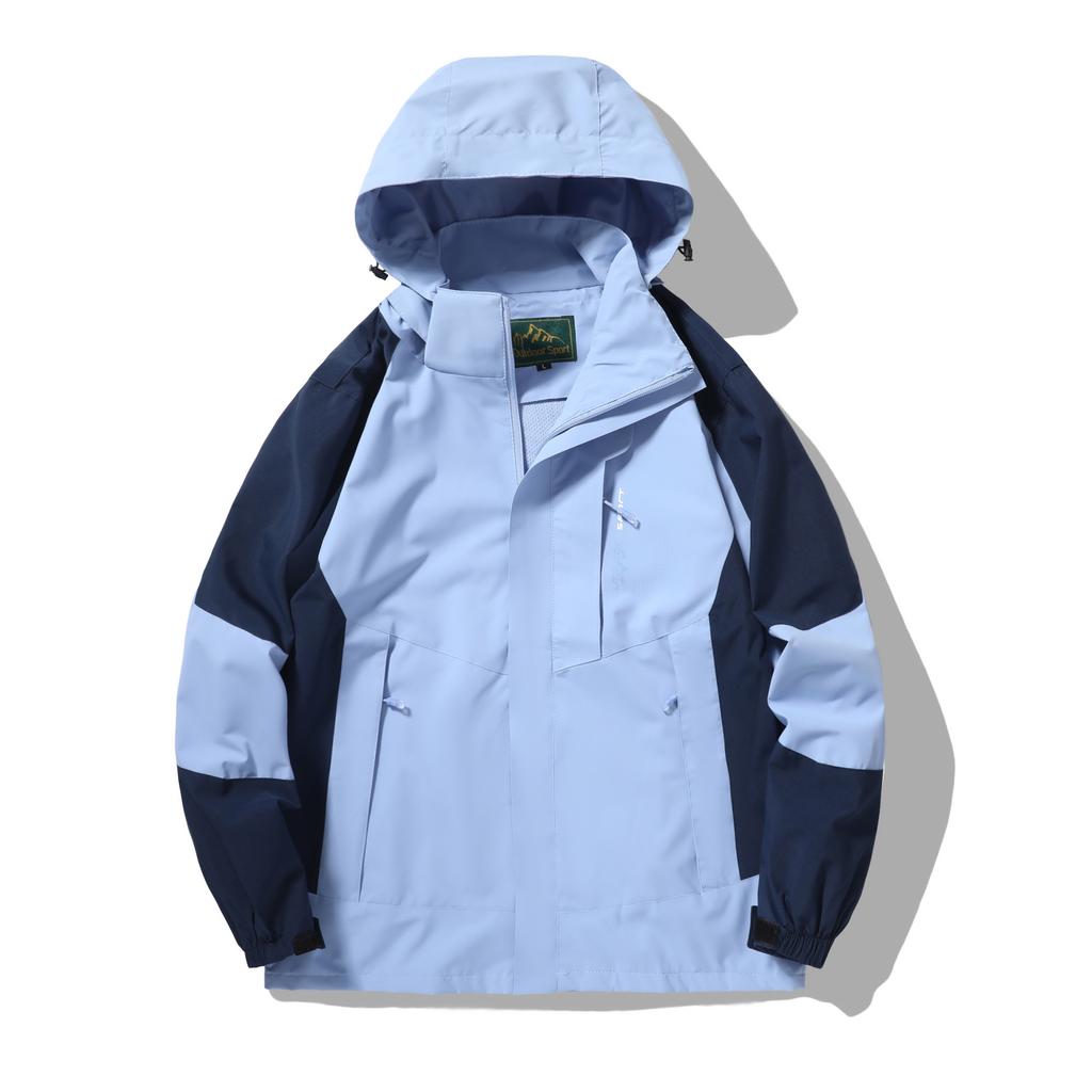 Уличная куртка с капюшоном, пара стилей, цветных блоков, свободная ветрозащитная куртка с половиной молнии, походная куртка, кемпинг, скалолазание, рыбалка, мужская штурмовая куртка