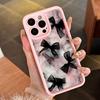 Розовый ТПУ чехол для телефона с кружевным бантом, подходит для iPhone 17 16 15 14 13 12 11 Pro/Max/Plus, противоударная задняя крышка