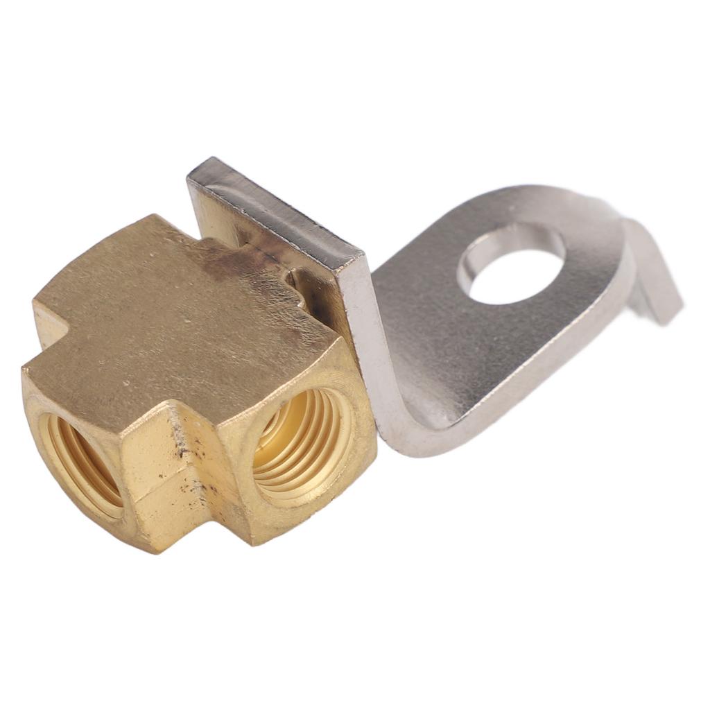 3 Way Brake Line Tee with Mounting Bracket 3 8in‑24 Threads Ports Inverted Flare Fittings for 3 16 Inch Tube