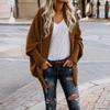 Winter Fall Women Fashion Bat Sleeve Loose Solid Knitted Cardigan Coat