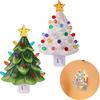 LED Christmas Tree Night Light US Plug For Home Bedroom Bedsides Decor Tree Wall New Year Night Light Energy Efficient Lamp
