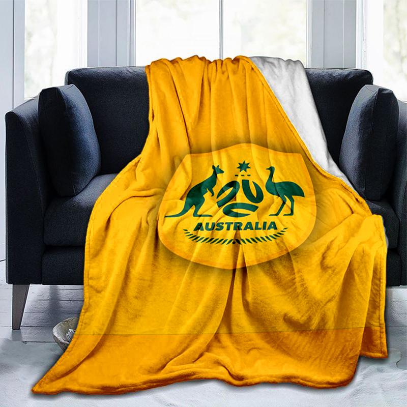 Australia Coat Of Arms Emblem Blanket Suitable for Sofas, Beds, Offices, And Camping - Perfect Gift for Halloween Christmas