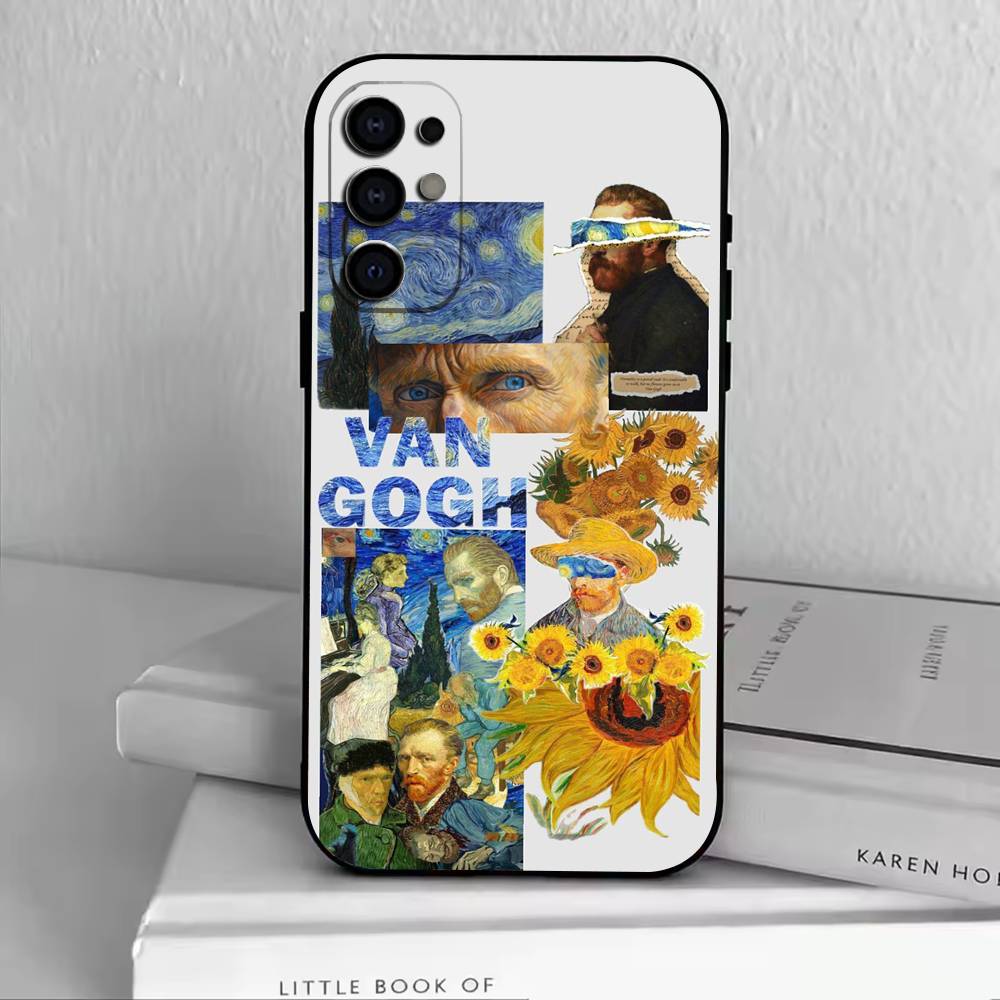 Чехол для телефона Ван Гог для Samsung S25, S24, S21, S22, S23, S30, Ultra, S20, Plus, Fe, Мягкий силиконовый черный чехол