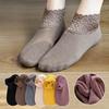Women's Short Socks Autumn and Winter Warm Socks Thickened Lace Trim Sleep Socks Velvet Floor Socks