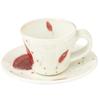 Marui Seito Shigaraki Ware Hechimon Cup & Saucer, 210ml Capacity, Akaha Red, MR-3-4400