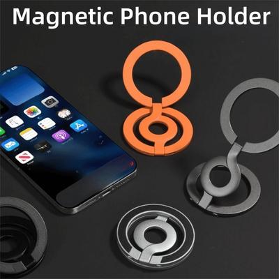 Портативная магнитная двусторонняя подставка для телефона Складной регулируемый держатель-кольцо для пальца на телефон Металлический настольный кронштейн для мобильного телефона