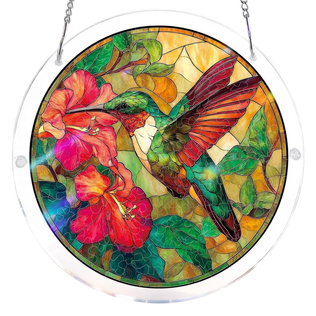 Acrylic Puzzles Toy Double Sided Sun Catcher Acrylic Puzzles DIY Creative Jigsaw Puzzle Pendant for Women Men Mom Birthday Gift