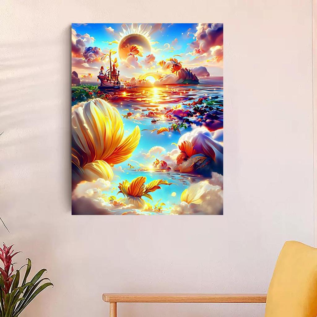 RUOPOTY Diy Paint By Number For Adults Canvas Rose Flowers Kits Acrylic Easy Painting By Numbers For Wall Home Decor 40x50cm