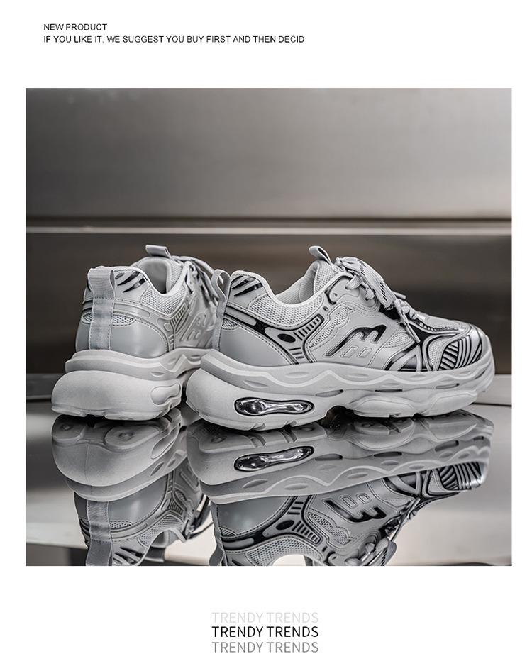 2025 Spring Men's Breathable Mesh Sneakers - Trendy Versatile Chunky Dad Shoes