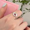 Кольцо Love Cherry для женщин, простое, темпераментное, корейская версия, студенческое, в форме сердца, регулируемое, летнее ювелирное изделие