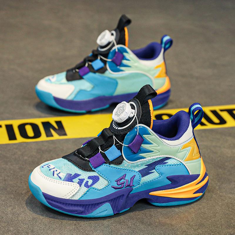 Детская обувь, новые детские баскетбольные кроссовки, нескользящие, амортизирующие, дышащие, кроссовки для студенческого спорта и бега