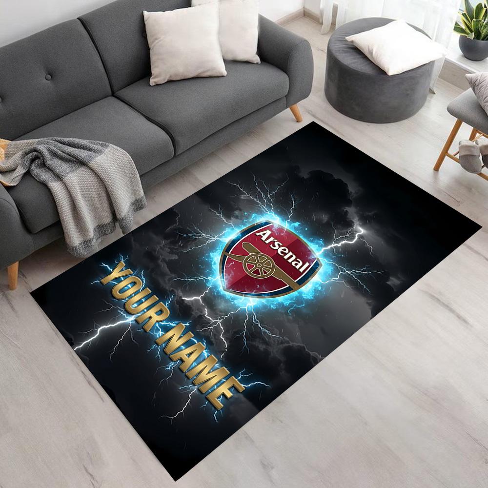 Arsenal F.c. Customize Your Name Floor Mat Design for Game Room Playrooms Dormitory Outdoor Anti-slip Rug Anime Office Decor Best for Christmas