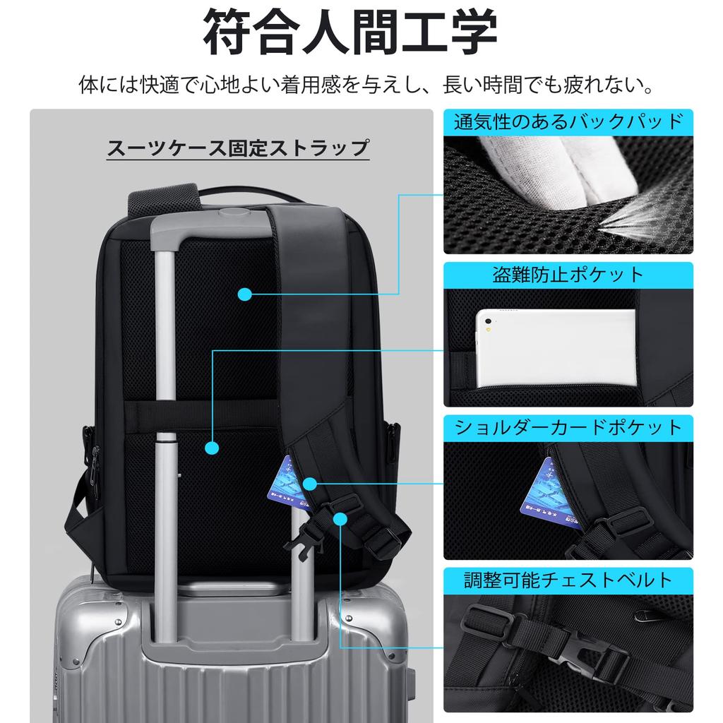 Бизнес 2025 расширенный большой ПК USB зарядка ноутбук для бизнеса черный [FENRUIEN] рюкзак, мужской, новейший, многофункциональный, ластовица, водонепроницаемый,