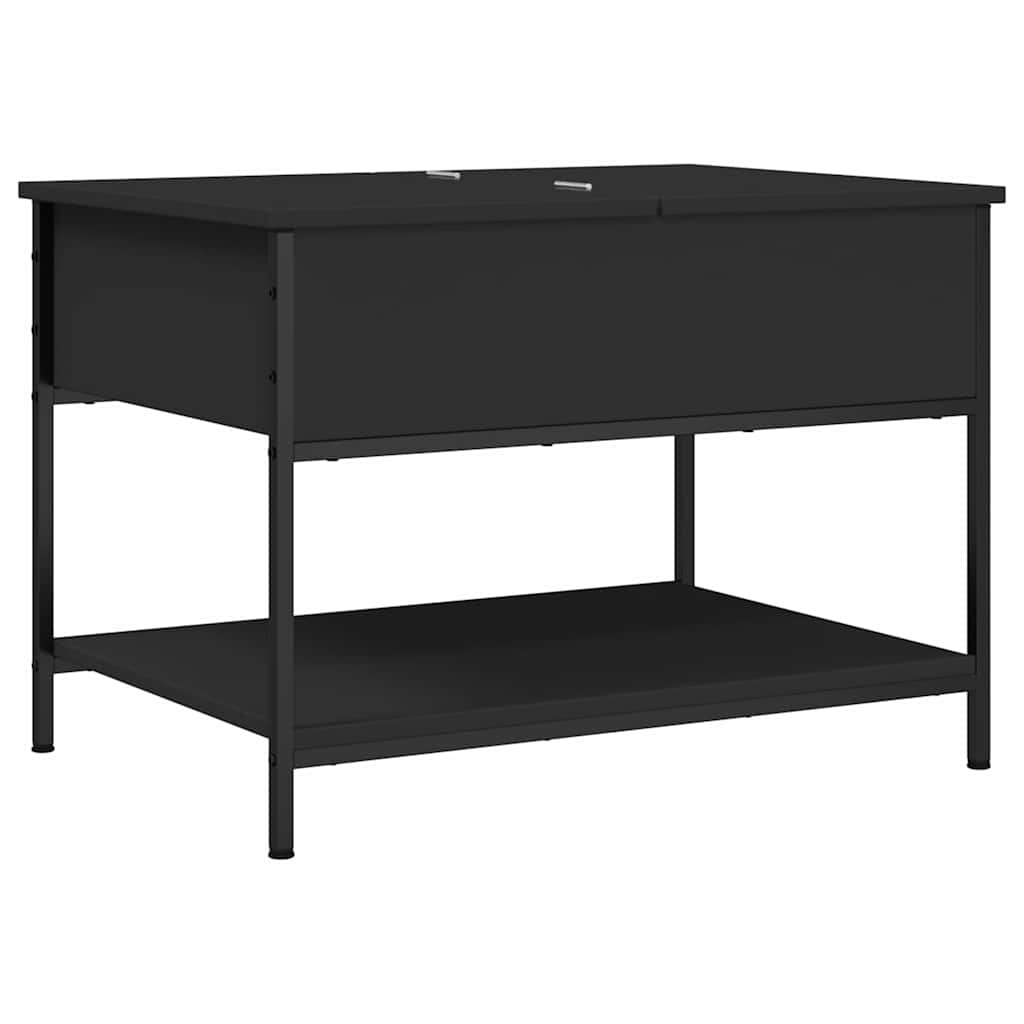 Coffee Table Black 70x50x50 cm Engineered Wood and Metal