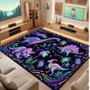 Dinosaur Theme Soft Crystal Velvet Rug Custom Name & Text Print Non Slip Floor Rug for Bedroom Living Room