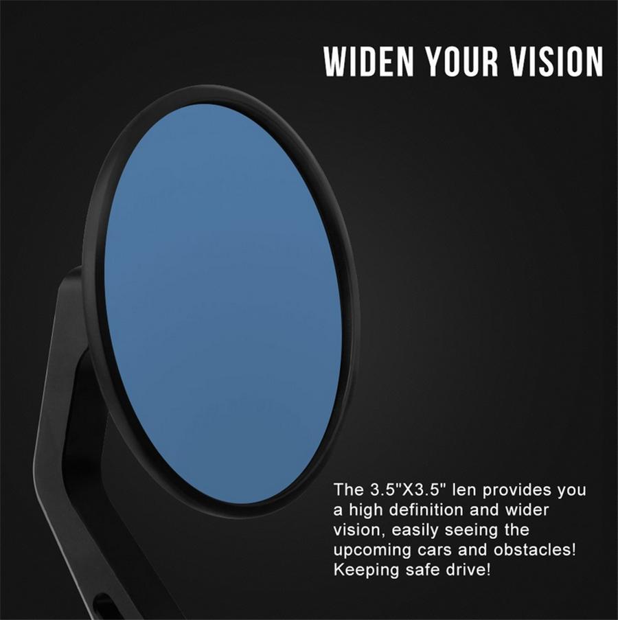 7/8" Universal Round Motorbike Motorcycle Rear View Handle Bar End Rearview Side