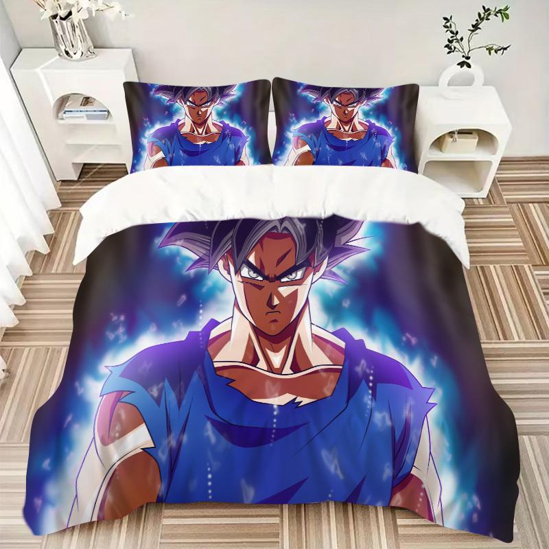 Goku Power Up Print 3Pcs Bedding Setduvet Cover With 2 Bedropillowcase Home Birthday Gift