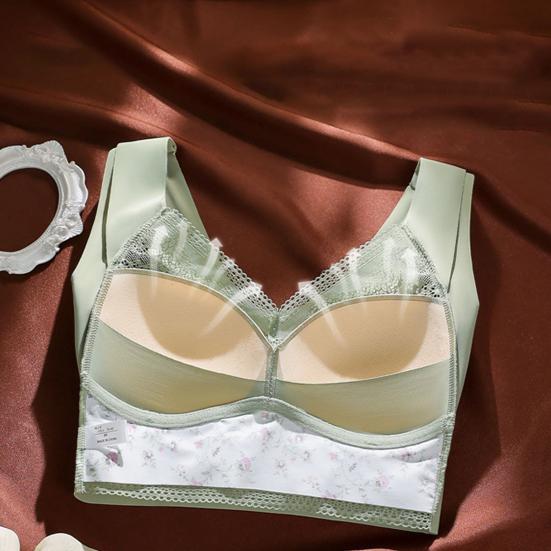 Женский бюстгальтер с вырезом из кружева с цветочным принтом, широкий ремень для плеч, эластичный, мягкий, дышащий, с подкладкой, без проволоки, не затягивает грудь, сексуальная одежда для взрослых