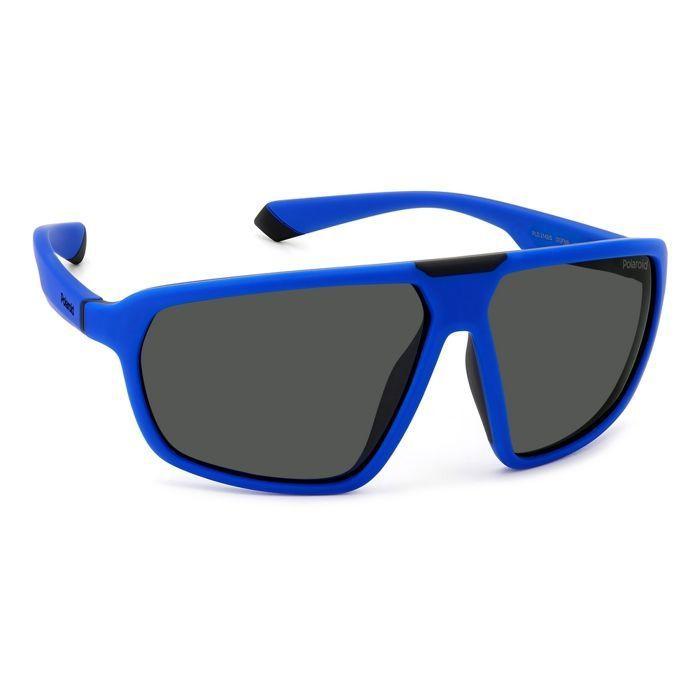 Lunettes de soleil - Polaroid - 2142/S - Rectangulaire - Bleu Noir Mat - Verres Gris Polarisés