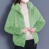 Coral Fleece Zipper Hooded Jacket Women's Fleece Autumn and Winter Double-sided Fleece Fleece Fleece Jacket Fleece Thickened Warm Women's Top