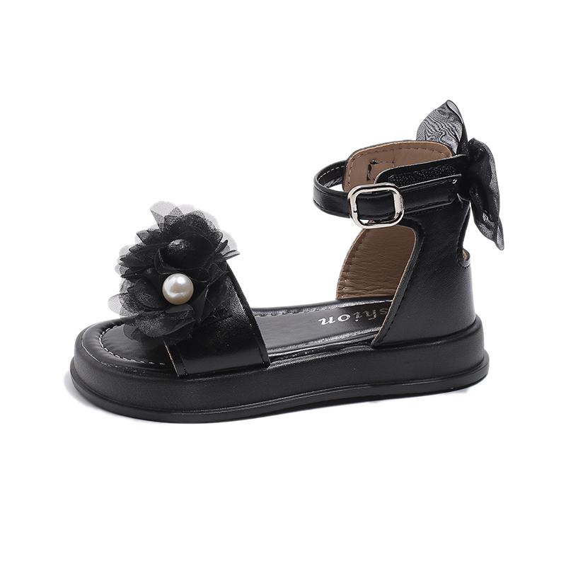 Сандалии принцессы для девочек в римском стиле, милые летние детские сандалии в повседневном стиле с открытым носком, элегантные детские сандалии-гладиаторы с толстым дном и бантом