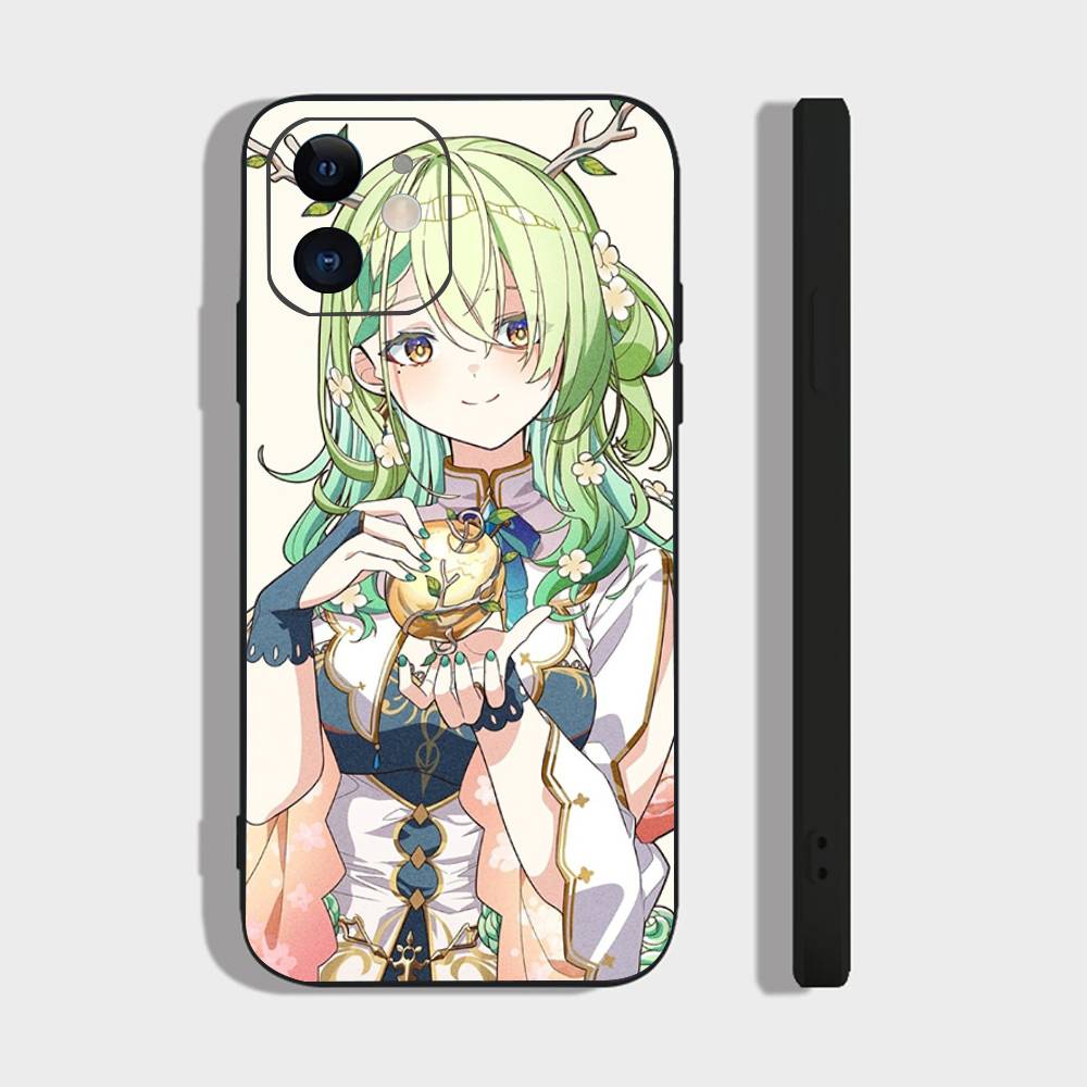Animation H-Hololive Fauna Phone Case For IPhone 17 Air 16 15 14 13 Pro Max 11 12 Black Silicone Cover