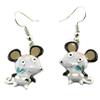 [P6824] - Grey 'Mouse' Designer Earrings - 22x18 Mm