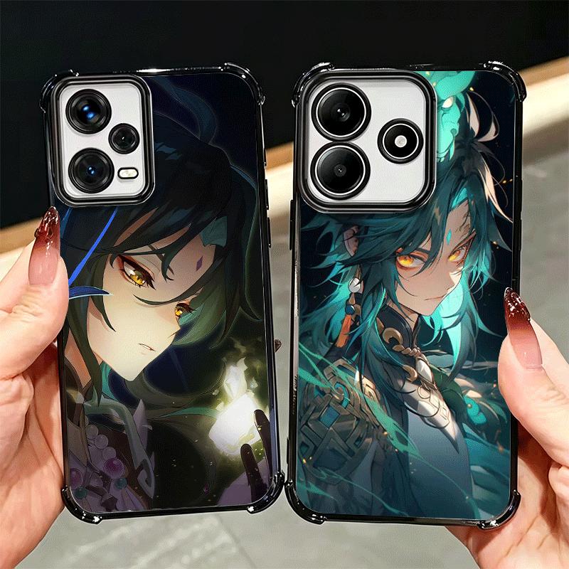 Чехол для телефона Genshin Impact Сяо с покрытием для Xiaomi Redmi Note 14 15 Pro Plus 13 12 11 11S 11T 10 9S 9 5G, противоударный чехол с подушкой безопасности