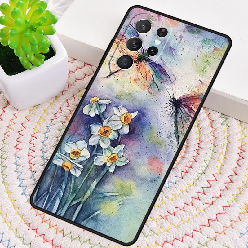 Роскошный силиконовый чехол для телефона с изображением стрекозы для Samsung Galaxy note 10 pro S26 S25 S24 S23 S22 S21 Plus S25Ultra Capa Cover