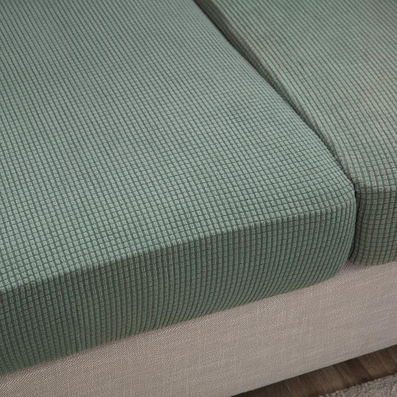 1Pc Solid Color Jacquard Sofa Seat Cushion Cover Polar Fleece Elastic Sofa Cover For Living Room Chair Cover Furniture Protector