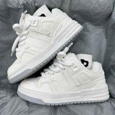 Корейская версия универсальный нишевый дизайн чувство кэжуал гонконгский стиль мандариновый цвет схема кеды женские ретро платформа тренд спортивная обувь