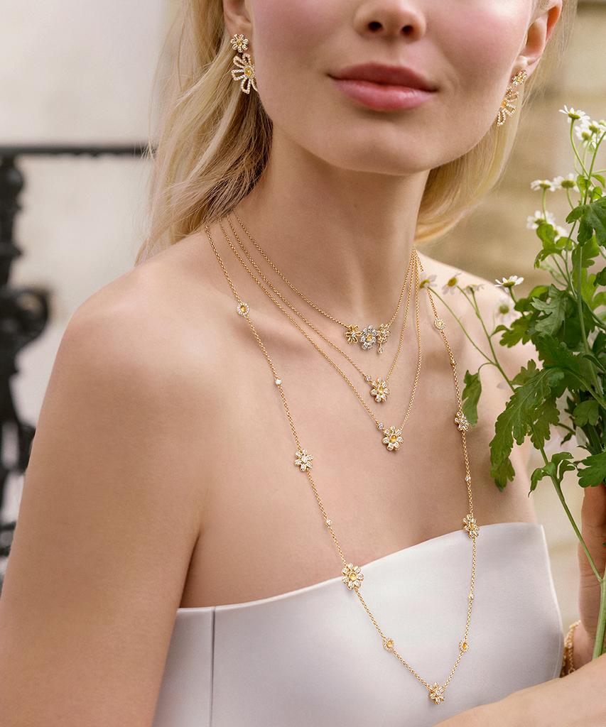 Lola Rose Daisy Citrine Cubic Layered Chain Necklace