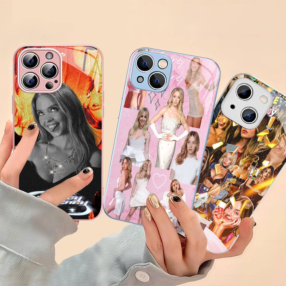 Singer Sydney S-Sweeney Tempered Glass For Iphone 14 13 12 11 Pro Mini XS MAX 14Plus X XS XR Cover