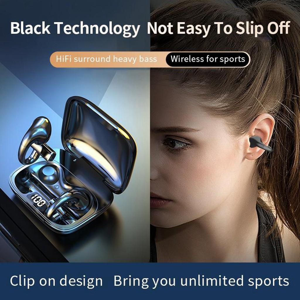 Беспроводная Bluetooth-гарнитура, наушники безболезненного ношения, наушники с тяжелыми басами, Hi-Fi объемный звук, сверхдолгий срок службы батареи