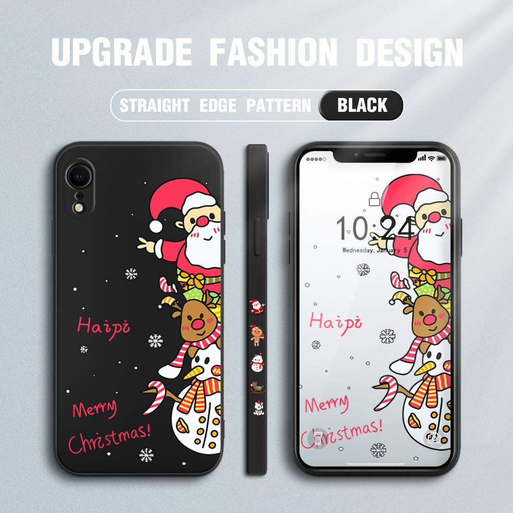 Рождественский чехол с рисунком мультфильма для Redmi Xiaomi POCO Note 10 Pro 9 9A 9T 10C 8 7 11 Lite 5G X3 M3 с квадратным краем, мягкие защитные чехлы для полной камеры