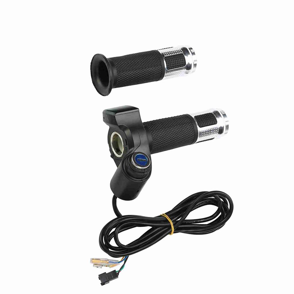 5 Wires   Throttle Grips With LED Display And Key Lock For Electric Bike(golden)