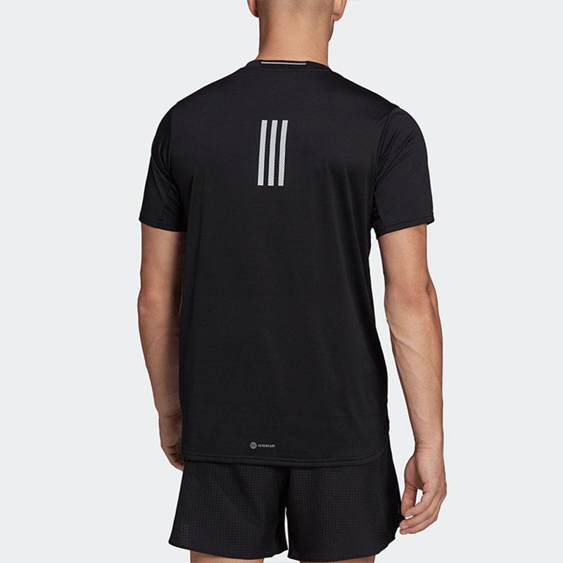 adidas Printing Logo Casual Breathable Short Sleeve Black Men's HC9836